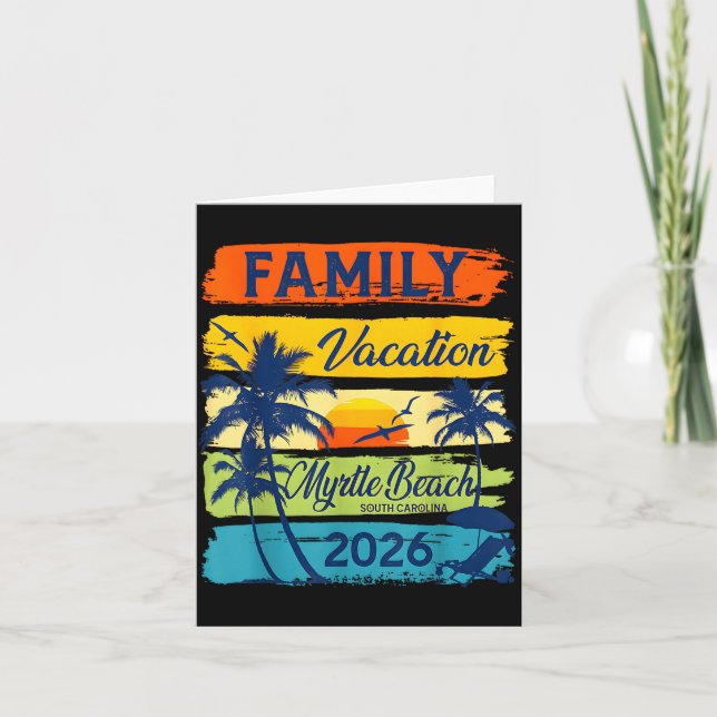 Vintage Family Vacation Myrtle-beach 2026 Matching Karte (Vorderseite)
