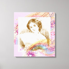 Vintage Fan Lady Stretched Leinwand Art