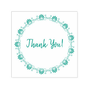 Vintage Fancy Flourish-Rand Danke Permastempel