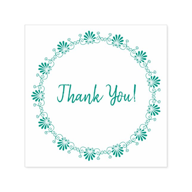 Vintage Fancy Flourish-Rand Danke Permastempel (Design)