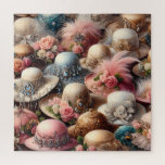 Vintage Fancy Hats Square Puzzle 676 pcs<br><div class="desc">Step into a world of timeless sophistication with this luxurious puzzle featuring an exquisite collection of vintage hats adorned with feathers, pearls, roses, and sparkling gemstones. From opulent gold embroidery to pastel florals and delicate lace, this puzzle offers a visual feast of elegant textures and intricate details. A charming gift...</div>