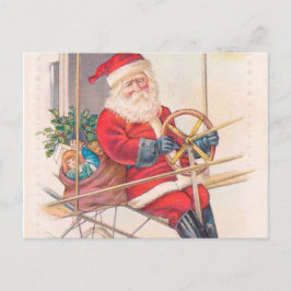 Vintage Fantasie der Santa Airship Feiertagspostkarte