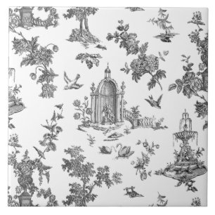 Vintage fantastische Brunnnen und Bäume Toile-B &  Fliese