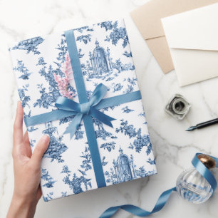 Vintage Fantastische Springbrunnen und Bäume Toile Geschenkpapier