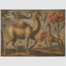 Vintage-Fantasy-Botanisches-Tier-Ölgemälde