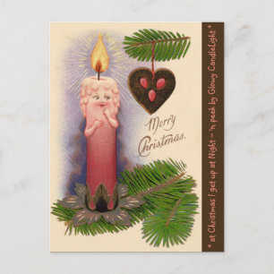 VINTAGE FANTASY "CANDLE BABY" ORNANATION FEIERTAGSPOSTKARTE