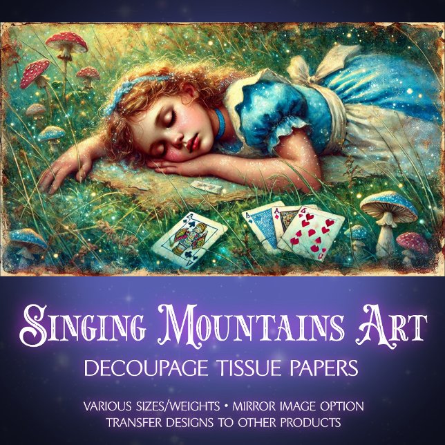 Vintage Fantasy Illustration Alice Dream Decoupage Seidenpapier (Von Creator hochgeladen)