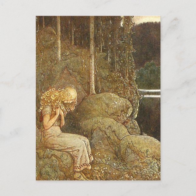 Vintage-Fantasy- / Märchenkunst von John Bauer Postkarte (Vorderseite)