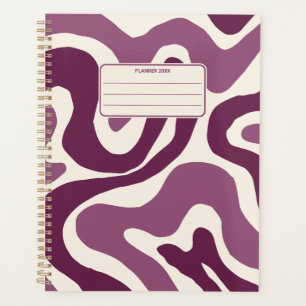Vintage-Farb-Abstraktes-Muster-Groovy-Jährlich Planer