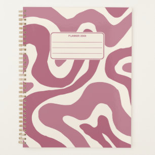 Vintage-Farb-Abstraktes-Muster Groovy-Jährlich Planer