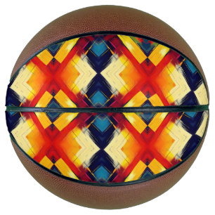 Vintage Farbbilder: Stilvolle geometrische Formen Basketball
