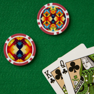 Vintage Farbbilder: Stilvolle geometrische Formen Pokerchips