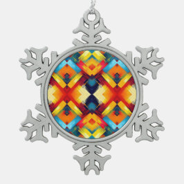 Vintage Farbbilder: Stilvolle geometrische Formen Schneeflocken Zinn-Ornament