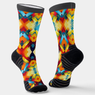 Vintage Farbbilder: Stilvolle geometrische Formen Socken
