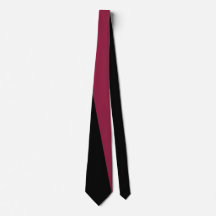 Vintage Farbblock-Neck-Tie (Schwarz & Berry Rot)