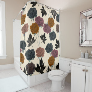 Vintage Farbe Fett Fall Floral Duschvorhang