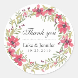 Vintage Farbe Rosa Blumenkrautaufkleber Runder Aufkleber