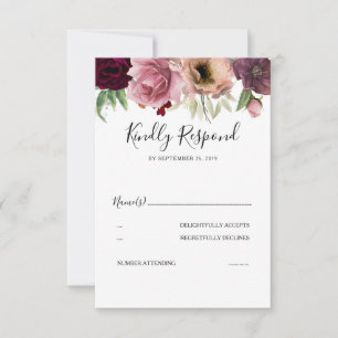 Vintage Farben Elegante Dusty Rose Wedding RSVP