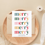 Vintage Farben frohe Weihnachten Moderne Minimalis<br><div class="desc">Mit unserer modernen skandinavischen Merry Christmas Postcard, einer vielseitigen und stilvollen Wahl für Familien und Unternehmen gleichermaßen. Diese Postcard verbindet modernes Design mühelos mit dem gemütlichen und einladenden Geschmack der skandinavischen Überreste und ist somit der perfekte Weg, um Ihren Lieben oder Kunden die Wärme des Urlaubs zu vermitteln. Die Postkarte...</div>