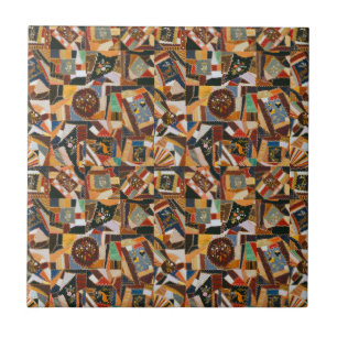 Vintage farbenfrohe Crazy Quilt Fliese