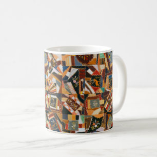 Vintage farbenfrohe Crazy Quilt Kaffeetasse