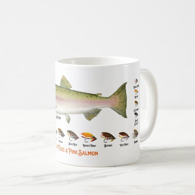 Vintage, farbenfrohe Forellenfischerei Tasse (VorderseiteRechts)