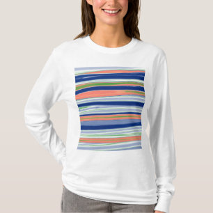 Vintage Farbenfrohe gestreifte Abstrakte Kunst T-Shirt