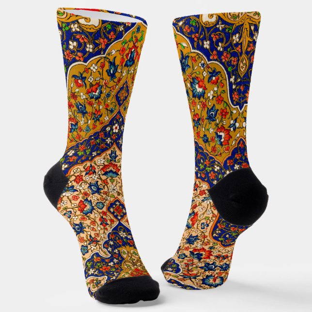 Vintage Farbenfrohe persische Blumenkunst Socken (Gewinkelt)