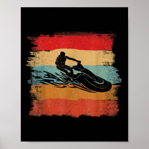 Vintage, farbenfrohe Streifen Jet Ski Lover Jet Sk Poster