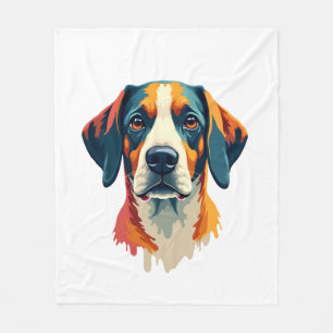 Vintage-farbenfrohes Hundeporträt im Pop-Art-Stil Fleecedecke