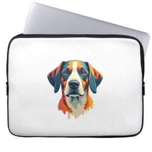 Vintage-farbenfrohes Hundeporträt im Pop-Art-Stil  Laptopschutzhülle