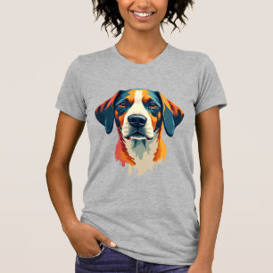 Vintage-farbenfrohes Hundeporträt im Pop-Art-Stil  T-Shirt