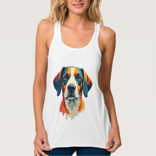 Vintage-farbenfrohes Hundeporträt im Pop-Art-Stil  Tank Top