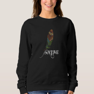 Vintage Farbige Feder Native American Indian He Sweatshirt