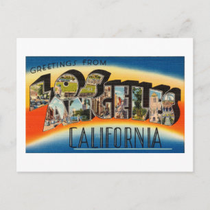 Vintage Farbige Grüße aus Los Angeles Postkarte