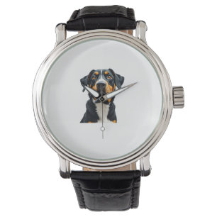 Vintage-farbige Hund-Porträt-Illustration Retro-P Armbanduhr