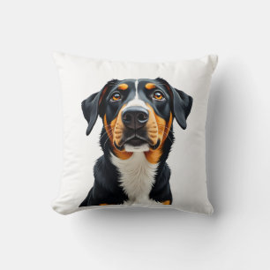 Vintage-farbige Hund-Porträt-Illustration Retro-P Kissen
