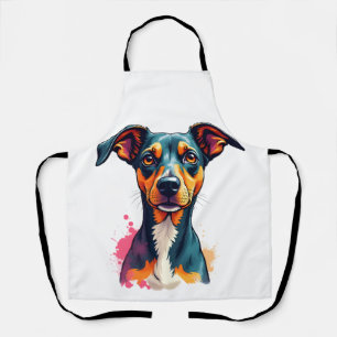 Vintage-farbige Hundedarstellung Pop-Art-Illustrat Schürze