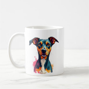 Vintage-farbige Hunderporträt-Pop-Art-Illustration Kaffeetasse