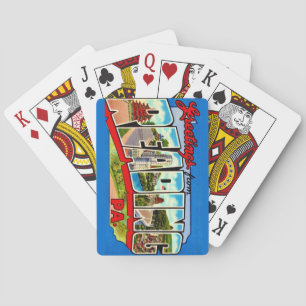 Vintage Farbige Lesung PA Spielkarten