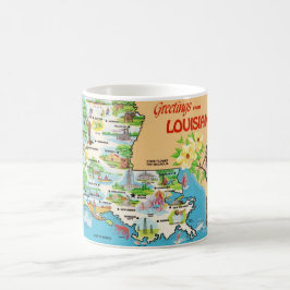 Vintage farbige Louisiana-Tasse Kaffeetasse