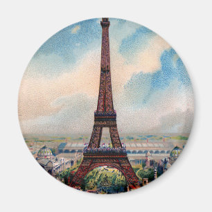 Vintage Farbige Malerei des Eiffelturms Magnet