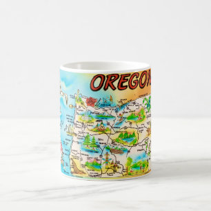 Vintage farbige Oregon-Karte  Kaffeetasse