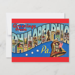 Vintage Farbige Philadelphia Postkarte