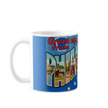 Vintage farbige Philadelphia-Tasse
