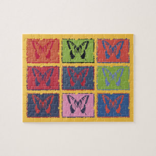 Vintage-farbiger Schmetterling Fine Art Puzzle