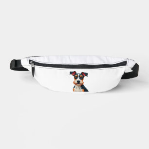 Vintage-Farbporträt-Illustration Retro Hund Bauchtasche