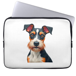 Vintage-Farbporträt-Illustration Retro Hund Laptopschutzhülle