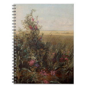 Vintage Farbwiese mit Wildblumen Design Notizblock
