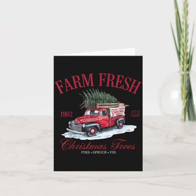 Vintage Farm Fresh Christmas Trees Farmhouse Ckup  Karte (Vorderseite)